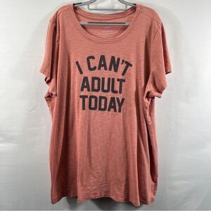 Torrid I Can’t Adult Today Slim Fit Crew Tee Slub Dusty Coral